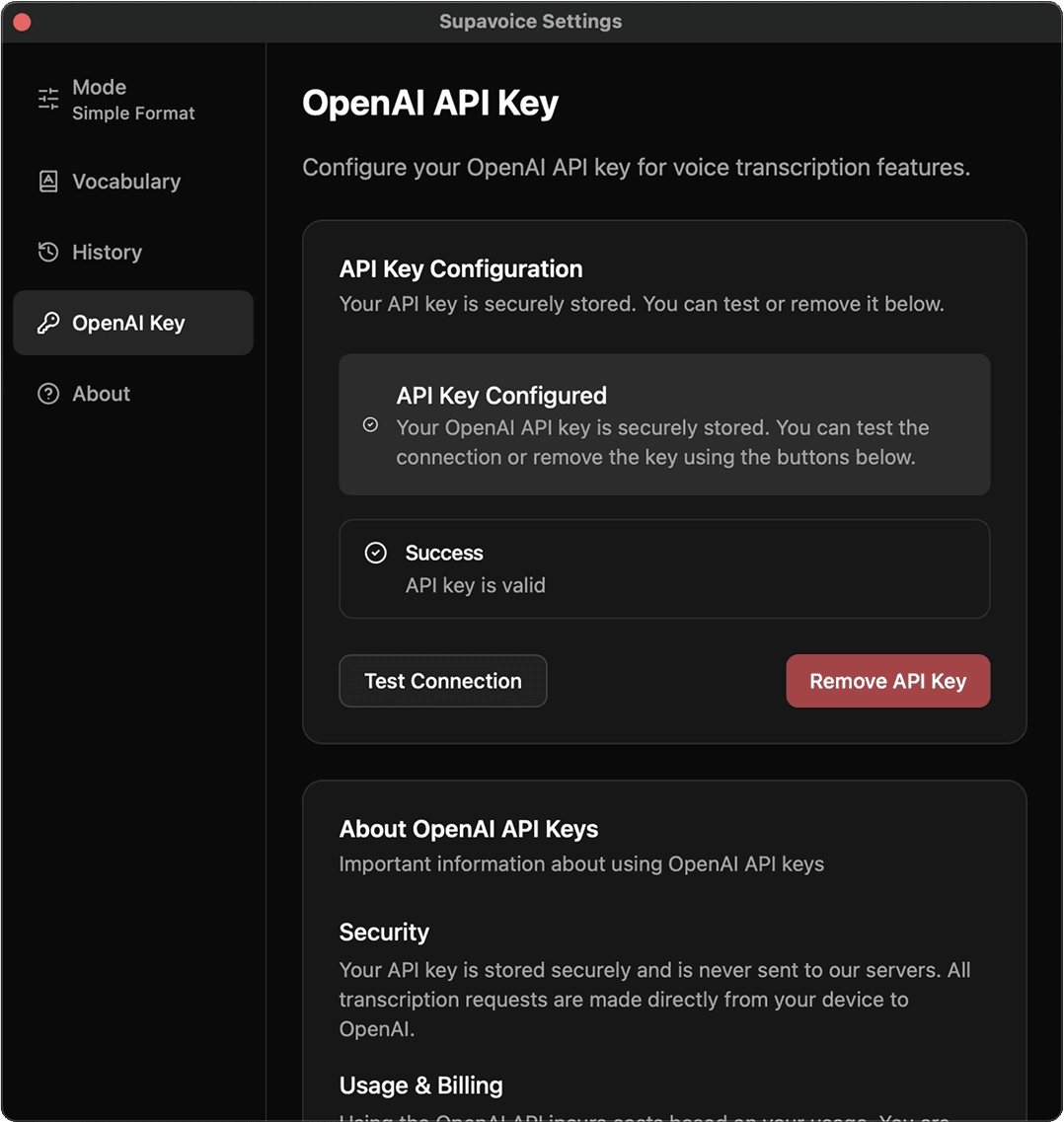 Flexible API & Privacy